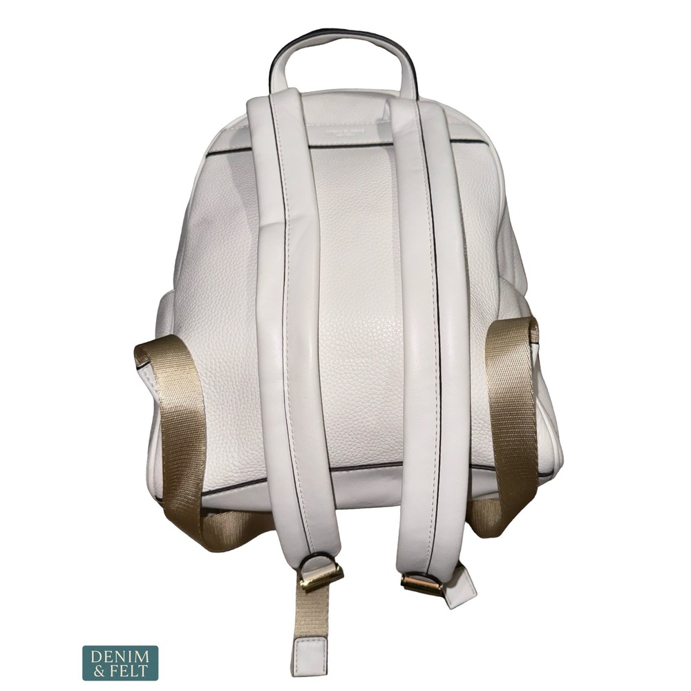 Michael Kors Bex Medium Pebbled Leather Backpack Optic White Leather Travel - Picture 9 of 16